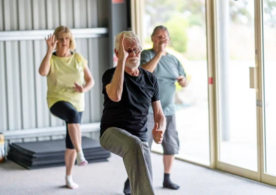 Seniors doing Tai chi for arthritis